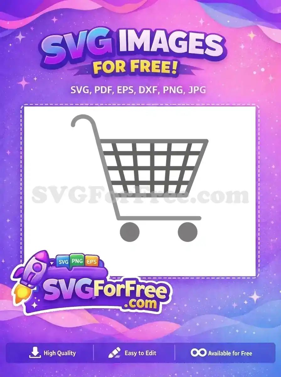 Free Gray Shopping Free Cart Simple Free SVG