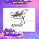 Free Outline Shopping Free Cart Black Friday Free SVG - Instant Download