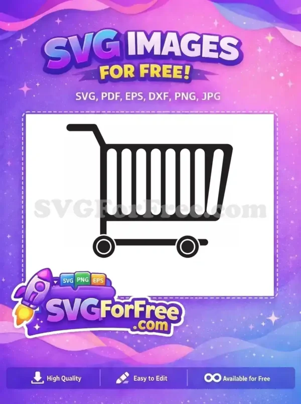 Free Black Shopping Free Cart Simple Store Free SVG 3