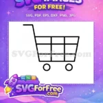 Free Black Shopping Free Cart Minimalist Shop Free SVG - Instant Download