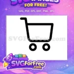 Free Black Outline Cart Free Shopping Free SVG - Instant Download
