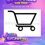 Free Black Shopping Free Cart Simple Store Free SVG 5 - Instant Download