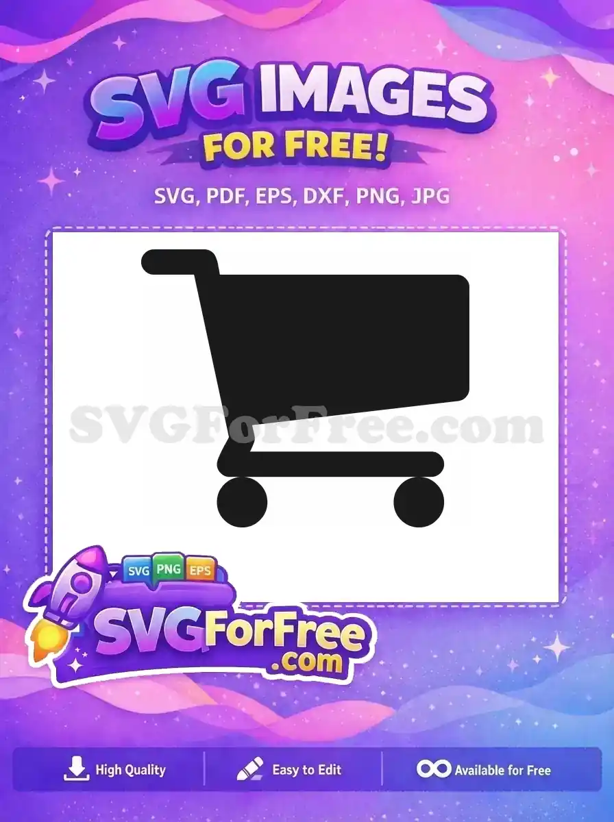 Free Black Grocery Free Cart Shopping Free SVG