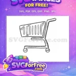 Free Outline Shopping Free Cart Simple Design Free SVG - Instant Download