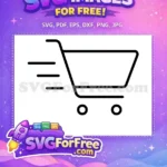 Free Fast Shopping Free Cart Line Art Free SVG - Instant Download