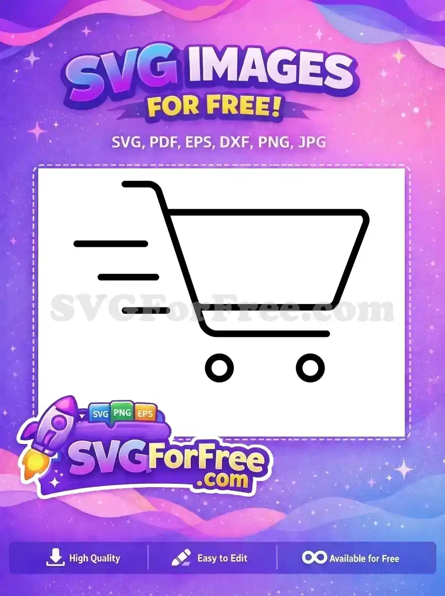 Free Fast Shopping Free Cart Line Art Free SVG
