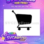 Free Black Shopping Free Cart Minimalist Style Free SVG - Instant Download