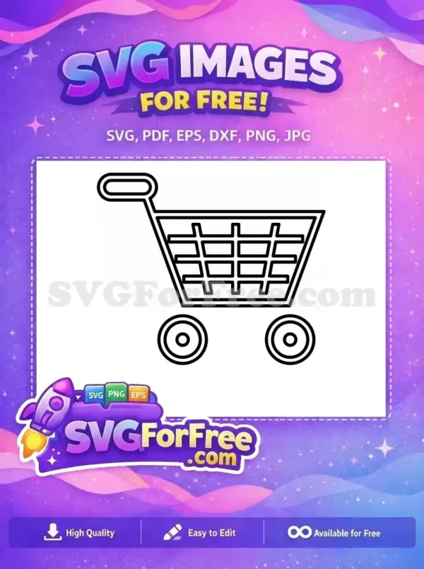 Free Simple Shopping Free Cart Line Art Free SVG