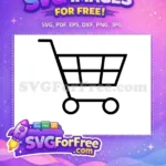 Free Black Line Free Simple Shopping Cart Free SVG - Instant Download