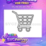 Free Black Outline Shopping Free Cart Design Shopping Free SVG - Instant Download