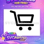 Free Simple Black Shopping Free Grocery Store Black Free SVG - Instant Download