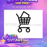 Free Black Shopping Free Cart Minimalist Design Free SVG - Instant Download
