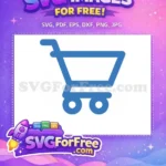 Free Blue Cart Free Shopping Free Cart SVG - Instant Download