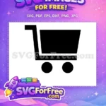 Free Black Cart Free Shopping Minimalist Free SVG - Instant Download