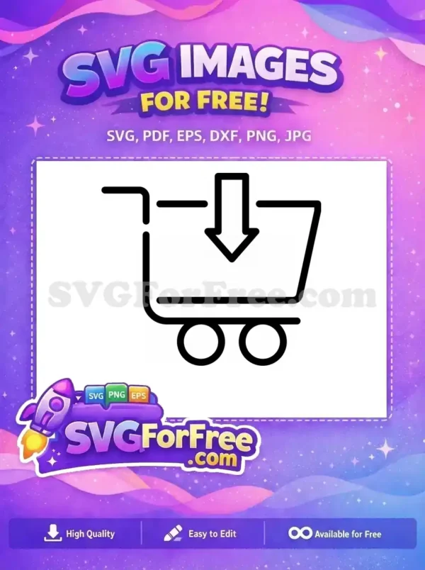 Free Black Shopping Free Cart Minimalist Store Free SVG 2