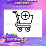 Free Add Item Free Shopping Cart Lineart Free SVG - Instant Download