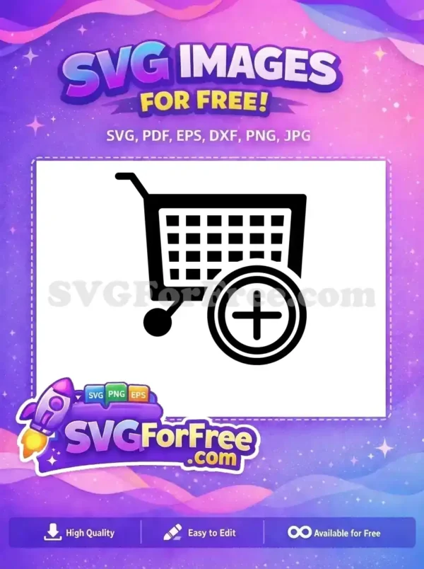 Free Add Item Free Black Shopping Free Cart SVG 2