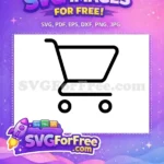 Free Black Shopping Free Cart Outline Store Free SVG - Instant Download