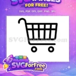 Free Black Simple Cart Free Rounded Wheels Shopping Free SVG - Instant Download