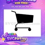 Free Black Line Free Shopping Cart Simple Free SVG - Instant Download