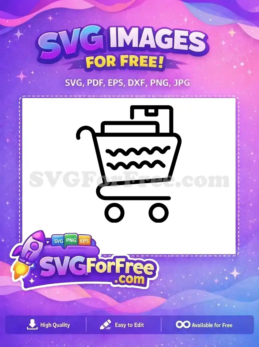 Free Wavy Cart Free Box Item Shopping Free SVG