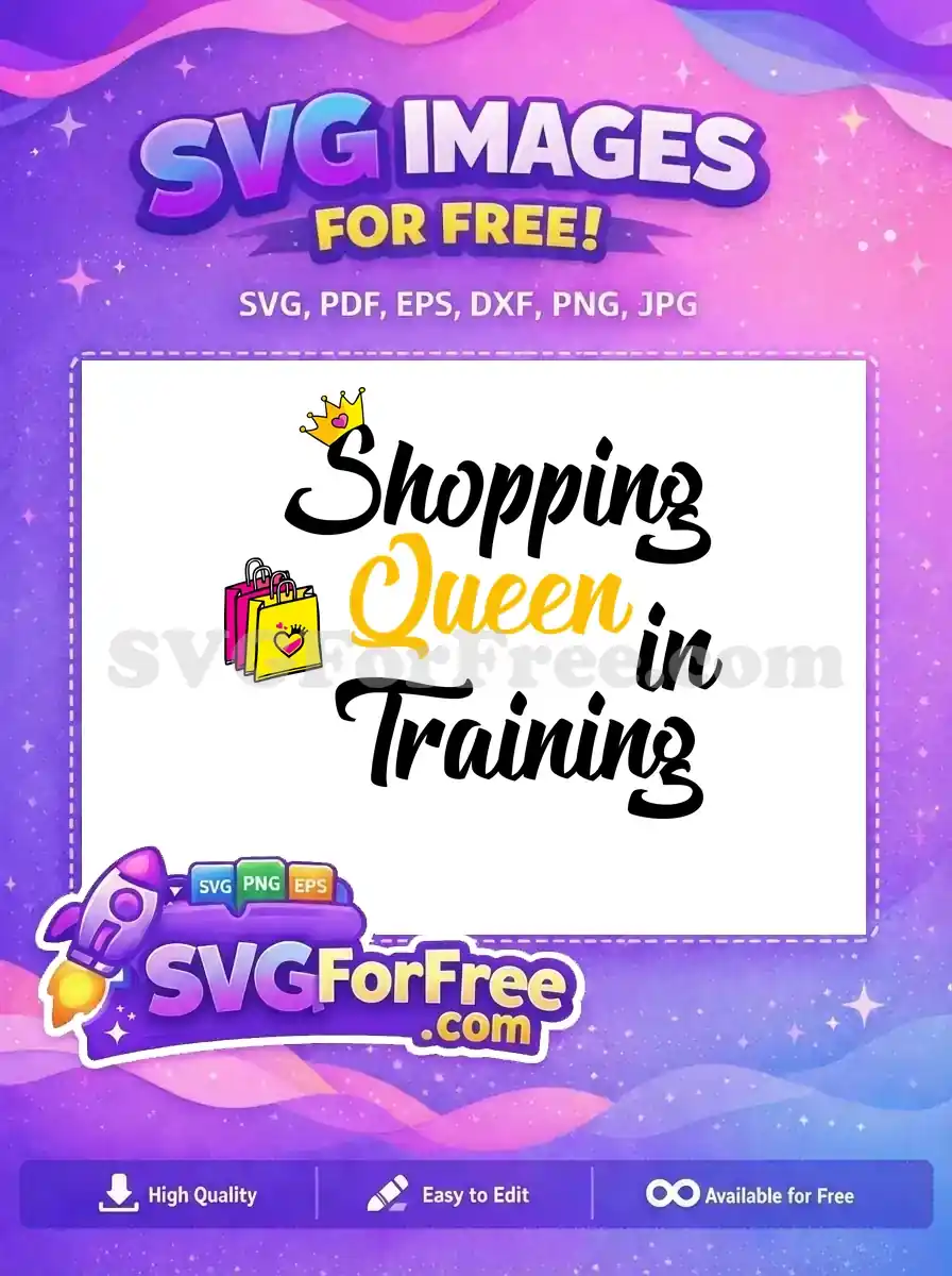 Free Shopping Bags Free Golden Crown Shopping Queen Free SVG