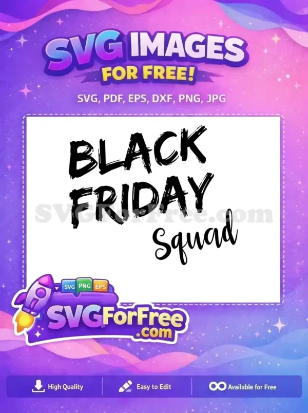 Free Brushstroke Black Free Friday Squad Shopping Free SVG