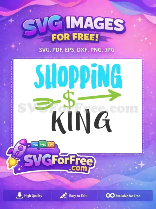 Free Shopping Blue Letters Free Green Arrow Shopping King Free SVG
