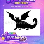 Free Silhouette Dragon Free Wings Flying Shrek Free SVG - Instant Download