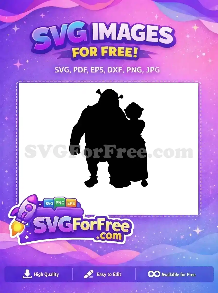 Free Silhouette Shrek Free Fiona Cartoon Shrek Free SVG