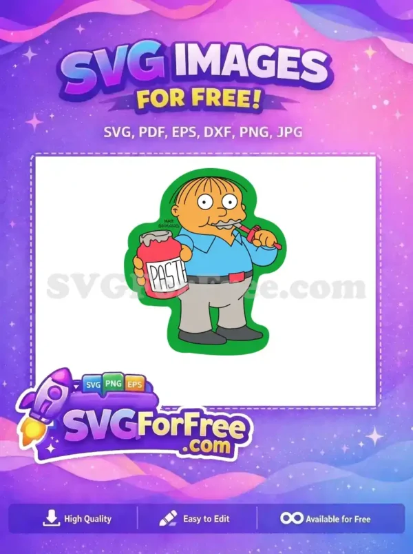 Free Ralph Wiggum Paste Eating Free Simpsons Character Free SVG