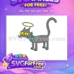 Free Gray Simpsons Cat Halo Free Collar Futurama Free SVG - Instant Download