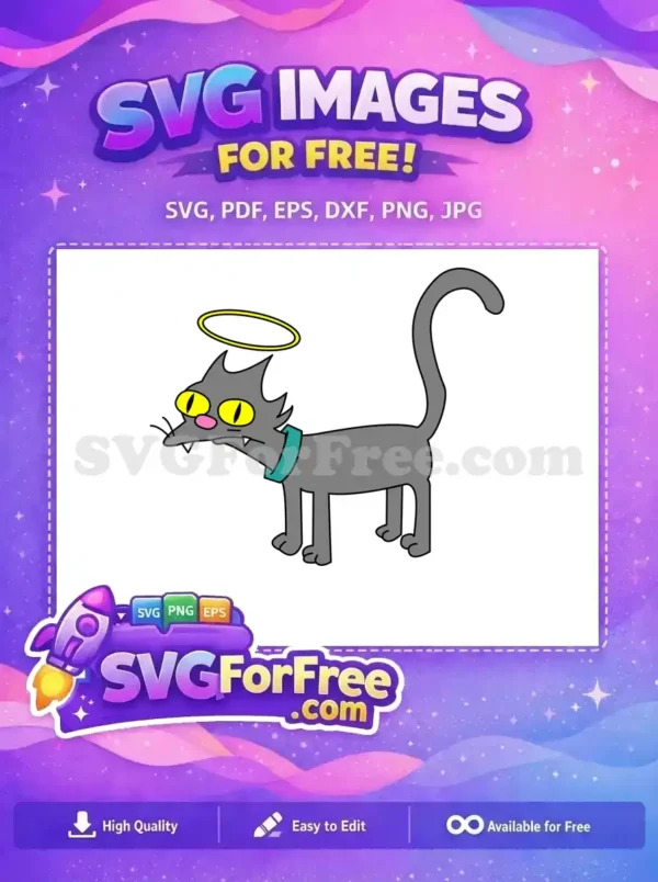 Free Gray Simpsons Cat Halo Free Collar Futurama Free SVG Free Gray Simpsons Cat Halo Free Collar Futurama Free SVG