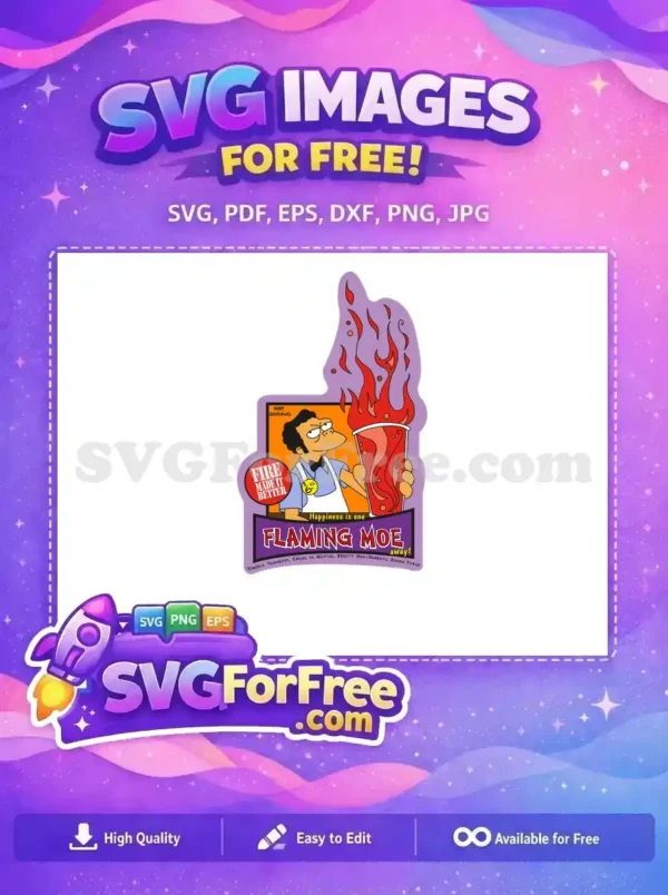 Free Moe Bartender Free Flaming Drink Simpsons Free SVG