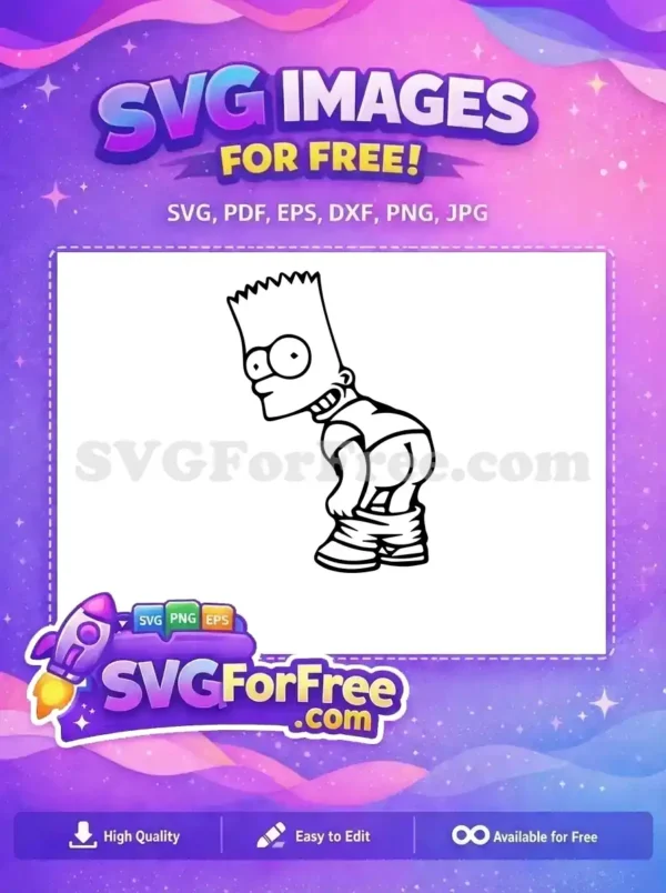 Free Bart Simpson Mooning Free Butt Disney Free SVG