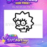 Free Lisa Simpson Glasses Free Cute Simpsons Movie Free SVG - Instant Download