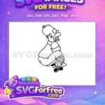 Free Scared Expression Free Skateboard Simpsons Free SVG - Instant Download