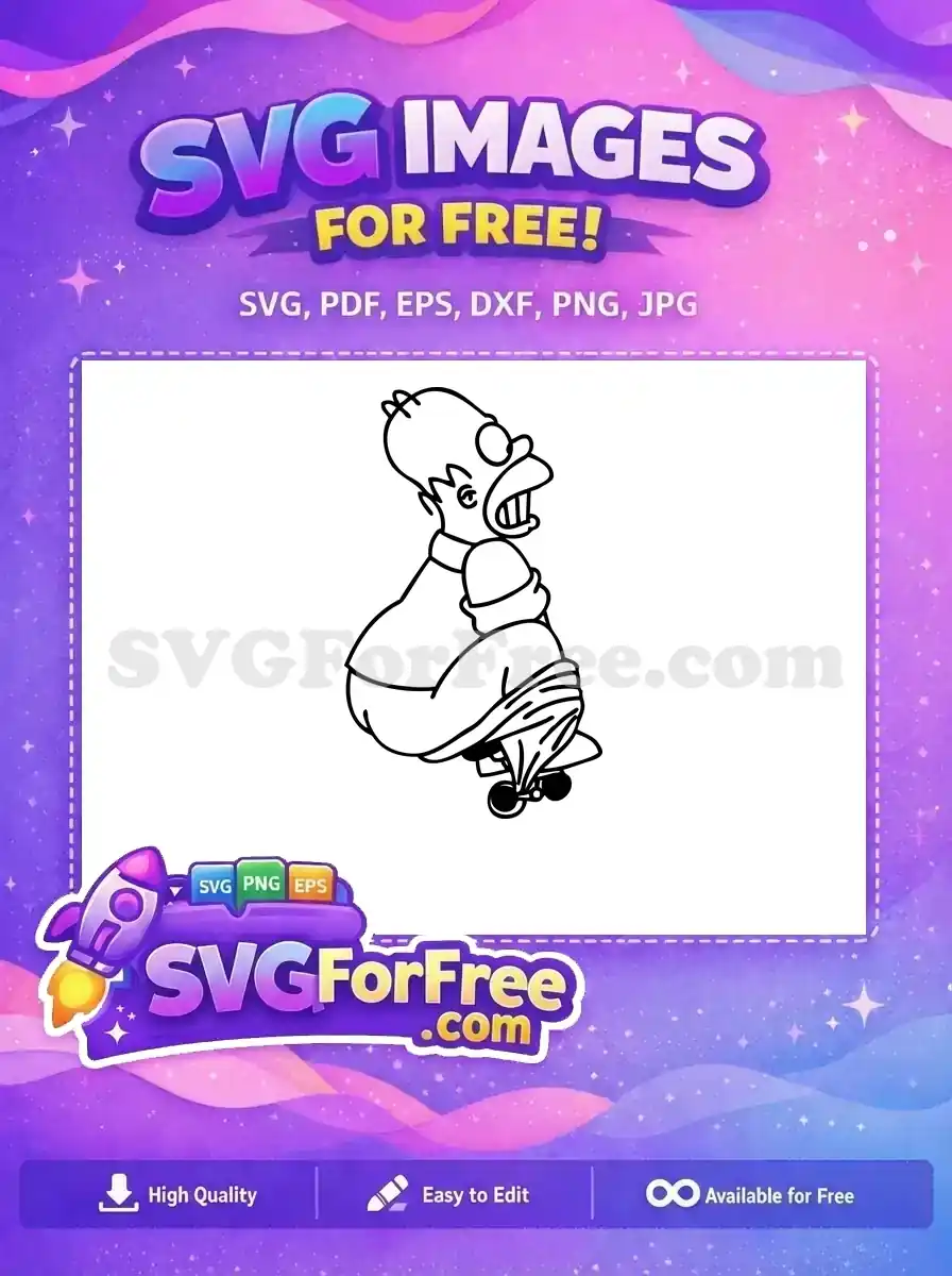Free Scared Expression Free Skateboard Simpsons Free SVG