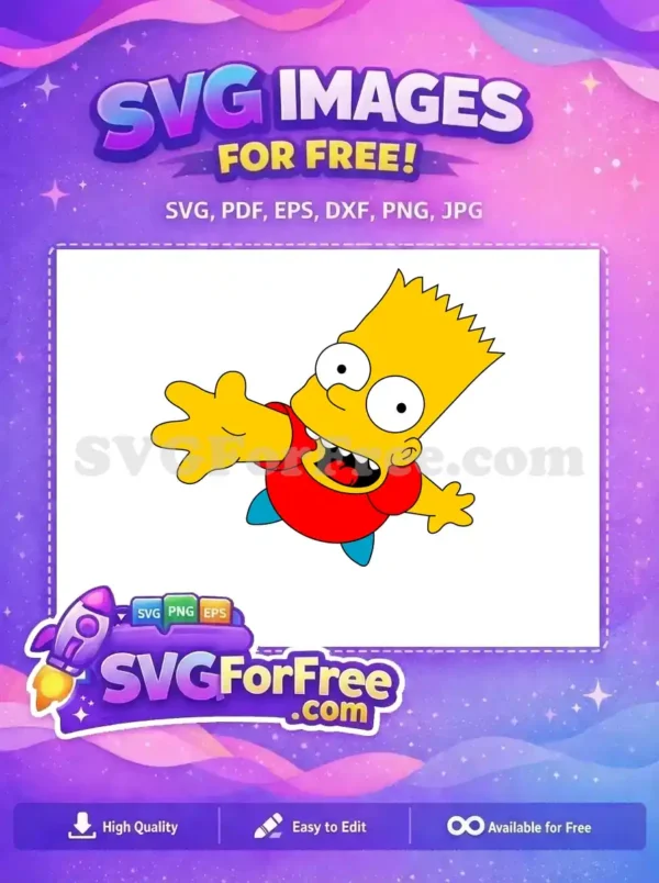 Free Yellow Bart Simpson Free Open Mouth Disney Free SVG