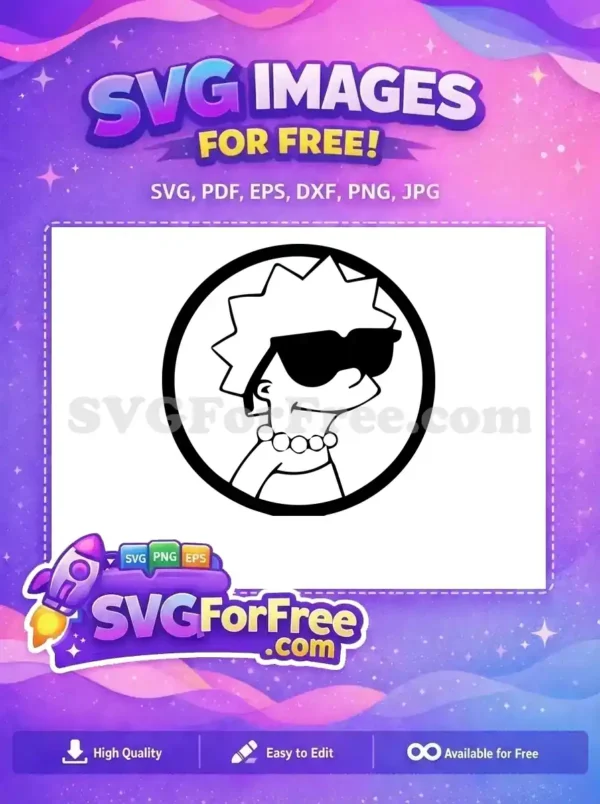Free Lisa Simpson Sunglasses Free Pearl Necklace Simpsons Free SVG