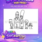 Free Outline Simpsons Family Free Cartoon Characters Disney Free SVG - Instant Download