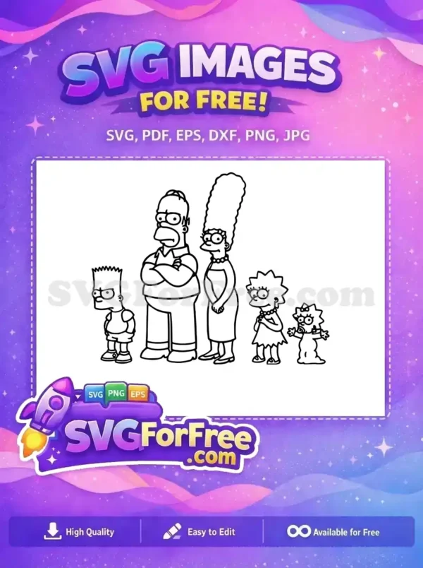 Free Outline Simpsons Family Free Cartoon Characters Disney Free SVG