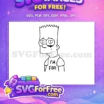 Free Broken Heart Eyes Free I'm Fine Simpsons Free SVG - Instant Download