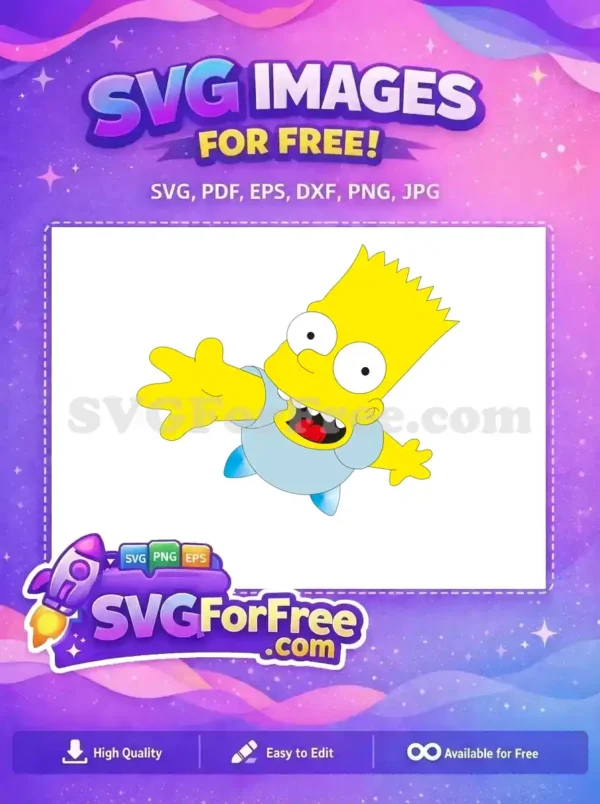 Free Reaching Hand Free Open Mouth Bart Simpsons Free SVG