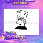 Free Crying Bart Simpson Free Black Outline Simpsons Free SVG - Instant Download