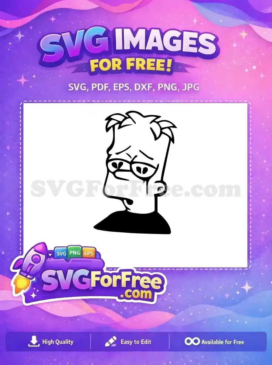 Free Crying Bart Simpson Free Black Outline Simpsons Free SVG