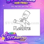Free Angry Bart Simpson Free Karate Kick Simpsons Free SVG - Instant Download