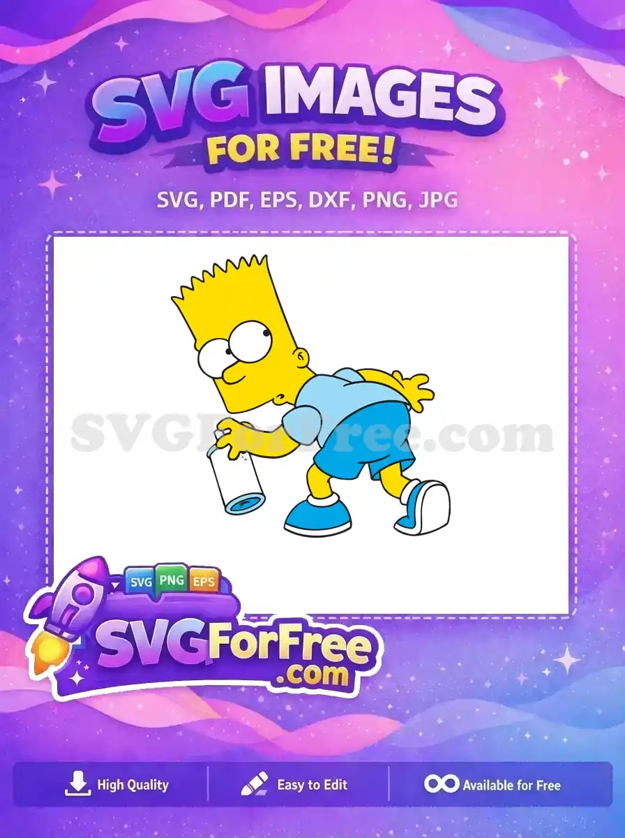 Free Bart Simpson Graffiti Free Spray Can Simpsons Free SVG 2