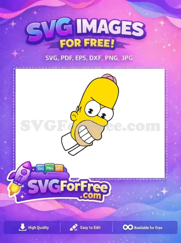 Free Shocked Expression Free Open Mouth Simpsons Free SVG 2