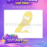 Free Pensive Homer Free Thinking Simpsons Movie Free SVG - Instant Download
